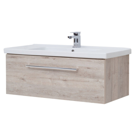 Тумба Dreja BIG INN, 100 см, 1 ящик, дуб кантри и раковина MyJoys Гармония 100 см, 77.0206D + 641259 - фото, отзывы, цена